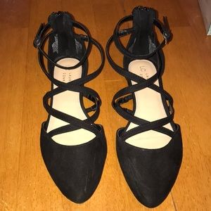 Lauren Conrad Suede Strappy Flats